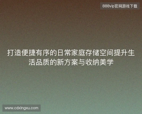 打造便捷有序的日常家庭存储空间提升生活品质的新方案与收纳美学